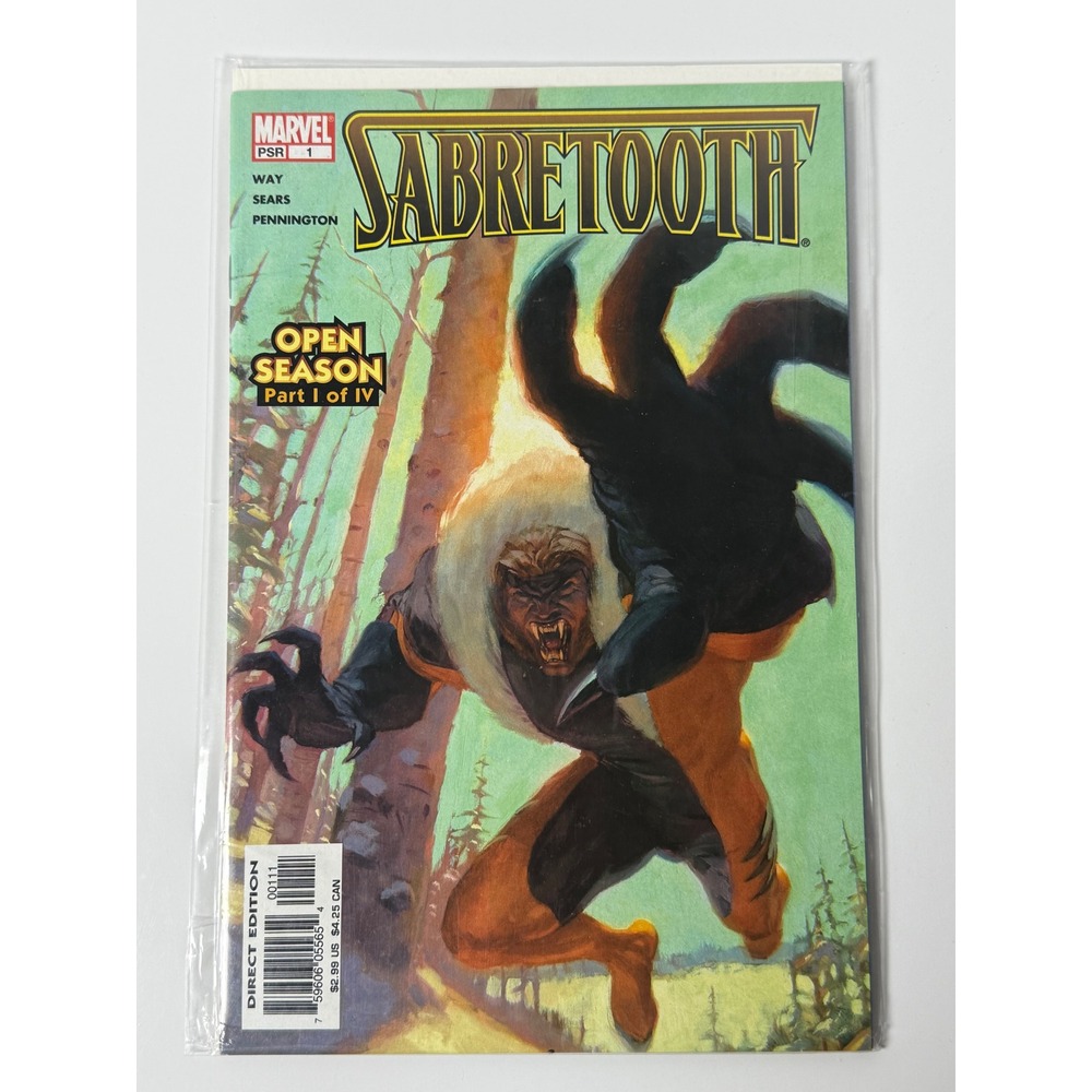 Sabretooth 1 Open Season Part 1 of 4 Marvel 2004 Bart Sears Cover Direct Edition